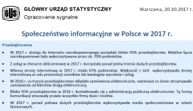 Społeczeństwo informacyjne w Polsce w 2017 roku.