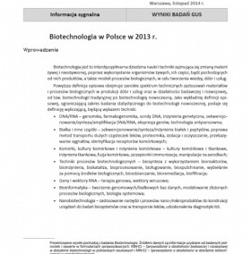 Biotechnologia w Polsce w 2013 r.