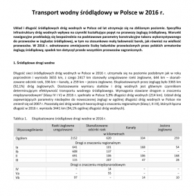 Transport wodny i śródlądowy w Polsce w 2016 r.