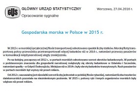 Gospodarka morska w Polsce w 2015 r.