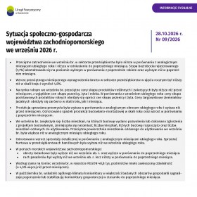 Sytuacja społeczno-gospodarcza województwa zachodniopomorskiego we wrześniu 2026 r. - Informacja sygnalna