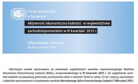 Aktywność ekonomiczna ludności w województwie zachodniopomorskim w IV kwartale 2015 r.