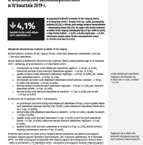 Aktywność ekonomiczna ludności w województwie zachodniopomorskim w IV kwartale 2019 r.
