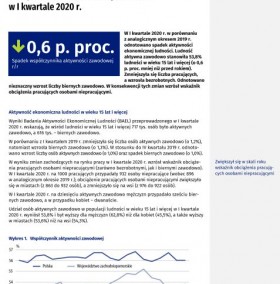 Aktywność ekonomiczna ludności w województwie zachodniopomorskim w I kwartale 2020 r.