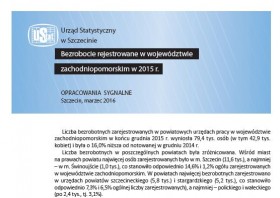 Bezrobocie rejestrowane w województwie zachodniopomorskim w 2015 r.