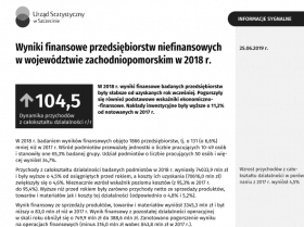 Wyniki finansowe przedsiębiorstw niefinansowych w województwie zachodniopomorskim w 2018 r.