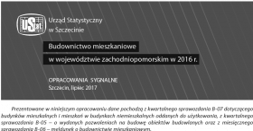 Budownictwo mieszkaniowe w województwie zachodniopomorskim w 2016 r.