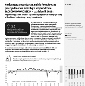 Koniunktura gospodarcza w województwie zachodniopomorskim w październiku 2023 r.