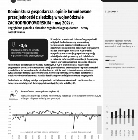 Koniunktura gospodarcza w województwie zachodniopomorskim w maju 2024 r. - Informacja sygnalna