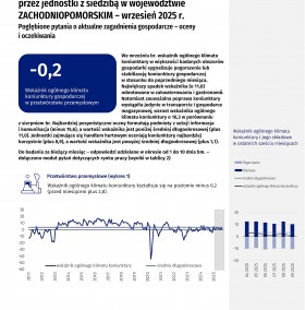 Koniunktura gospodarcza w województwie zachodniopomorskim we wrześniu 2025 r. - Informacja sygnalna